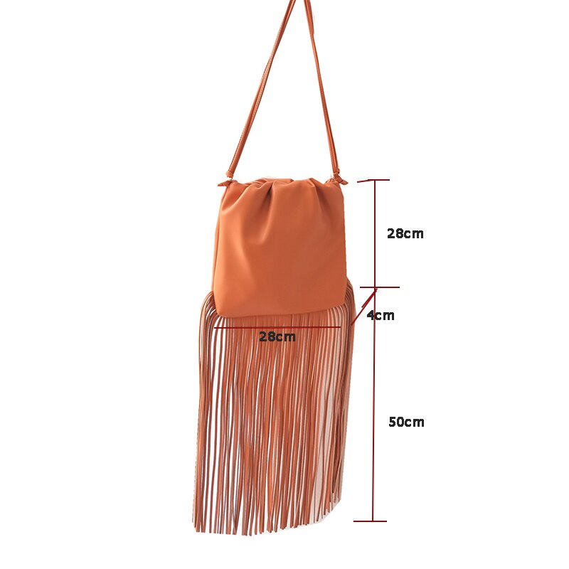 Lang skumring trend veske veske til kvinner topp myk dumpling bag brett stilig crossbody bag kvinnelige frynser vesker