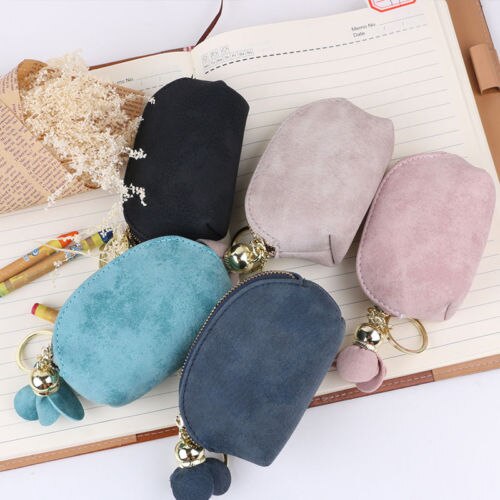 Mini portefeuille en cuir pour femmes, pochette, porte-monnaie, mignon, fleur pendentif, sac à main