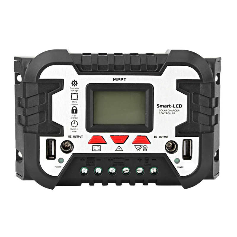 Solar- Laderegler Dual USB LCD Anzeige MPPT Regler 2,4 EINE 12V24V IP32 Wasserdichte Entladung Regler