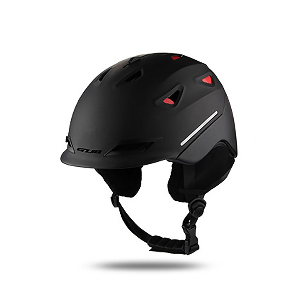 Cascos de esquí duraderos para adultos cascos de esquí portátiles cascos de Snowboard equipos de esquí de ropa deportiva al aire libre: black