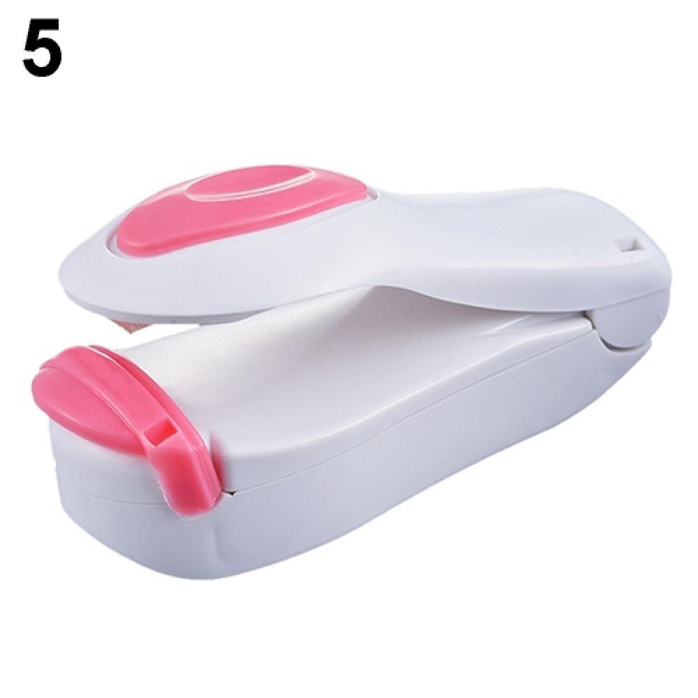 1 Pcs Mini Bag Sealer Kitchen Tools Magic Cute Heat Sealing Machine Impulse Sealer Seal Packing Sealer Plastic Bag bag clips: White