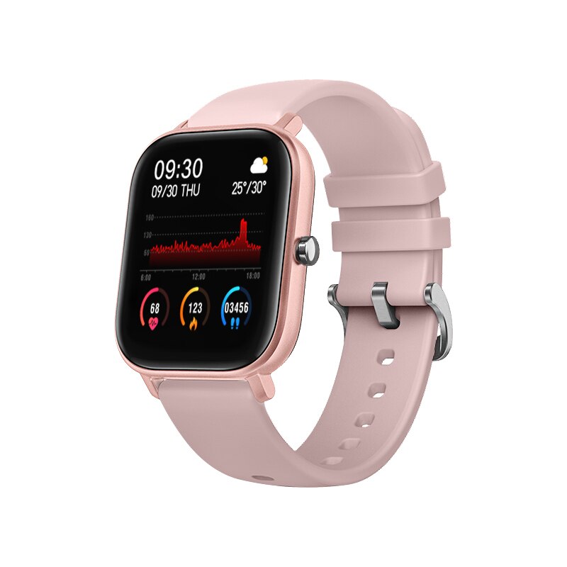 P8 Clever Uhr Männer Frauen Sport IP67 Wasserdichte Uhr Herz Bewertung Blutdruck Monitor Smartwatch für IOS Android: Rosa