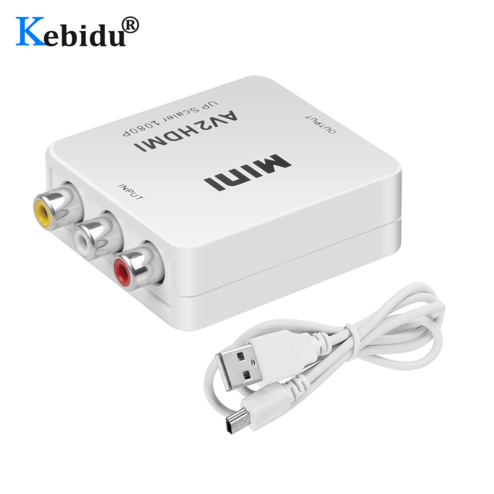 Kebidu mini  av2 hdmi audio converter  hd 1080p rca av male to hdmi-compatible female converter adapter mini composite cvbs adapter