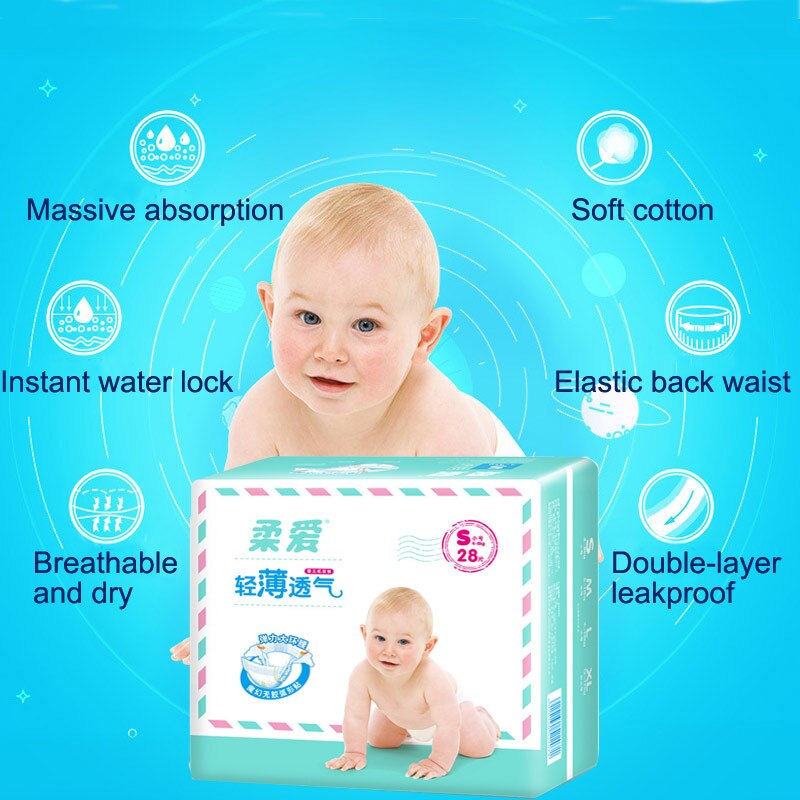 Soft Baby Diaper Baby Nappy Toilet Training Newborn Diapering Disposable Newborn Baby Leakguards Hypoallergenic Diapers S M L XL