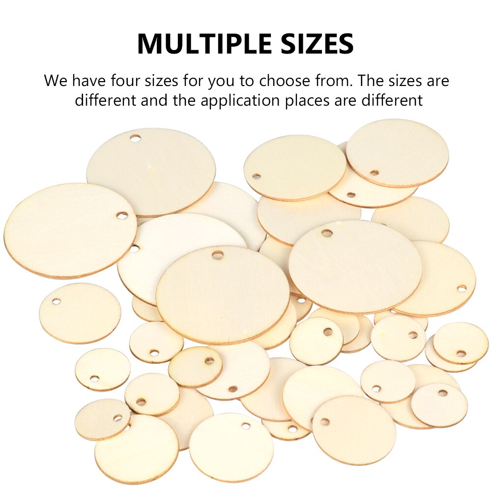 50/100pcs Round Pack Wooden 2cm 3cm 4cm 5cm Circles Natural Discs Blank Signs Crafts Wedding Party Label Hang Tag Cards