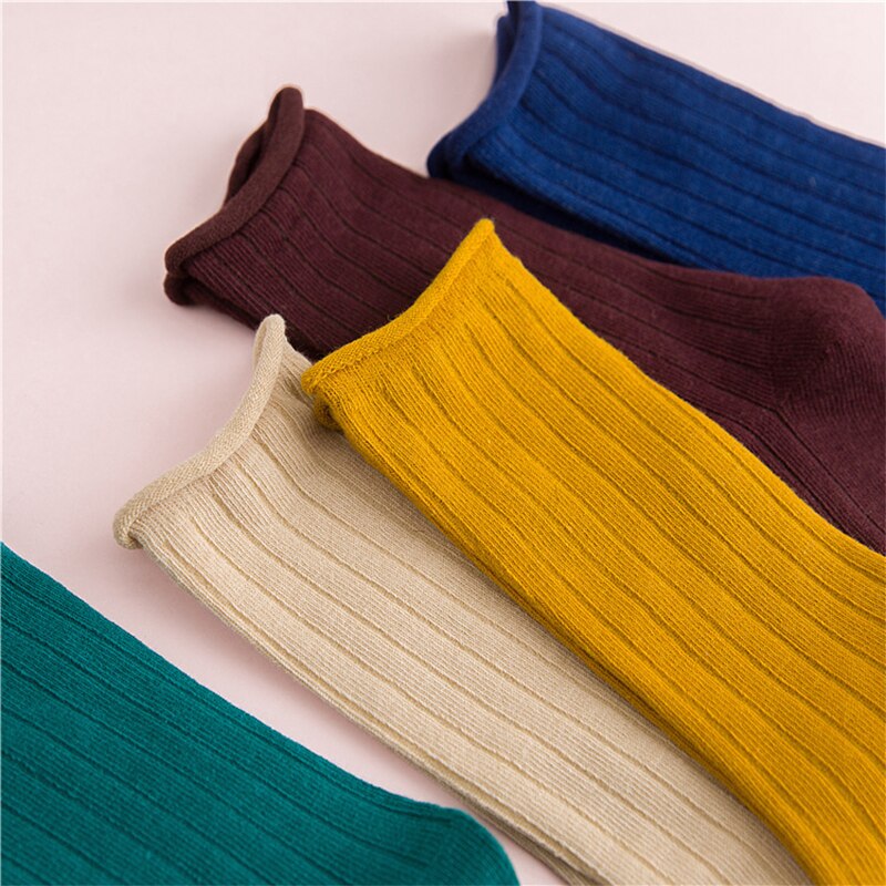 EnkeliBB Korean Style Baby Boy Girls Floor Socks Kids Solid Spring/Summer/Winter Tube Long Socks Toddler tube Sock
