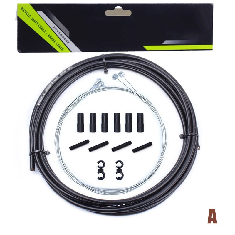 Fiets fiets voor achter binnen buiten kabel versnelling remkabel set 4 kleuren eig 88: Zwarte a-rem