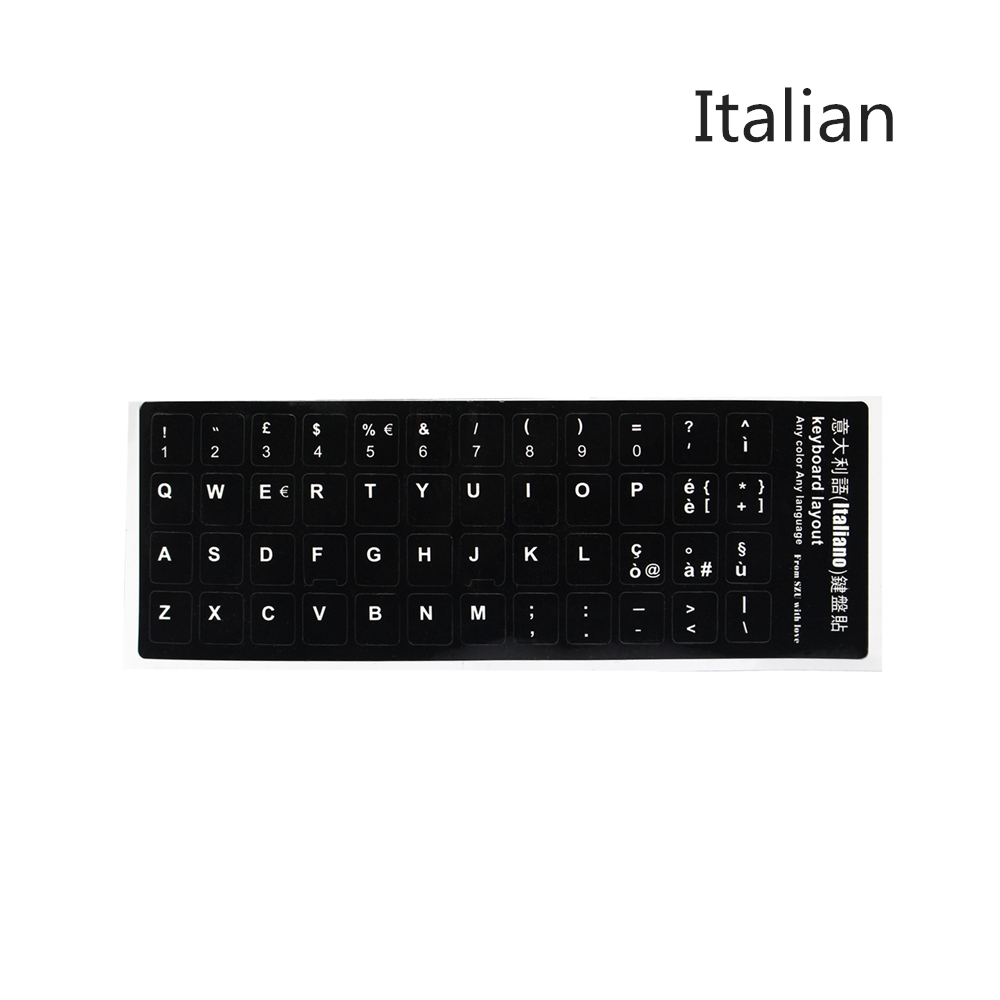 Spanish Keyboard Stickers Arabic Cangjie French Korean Thai Italian English Alphabet Keyboard Layout Stickers Black for Laptops: Red