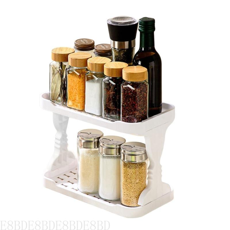 E8bd Standing Funcional Stand Span Space Gaving Rack doble capa para cocina y baño