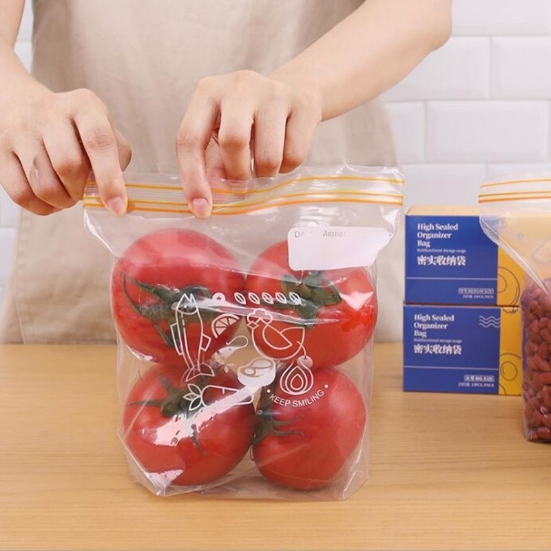 Zip Lock Plastic Bags Reusable Food Pouch Fridge Organizer Kitchen Storage Containers Freezer Bags Transparent Food Packaging