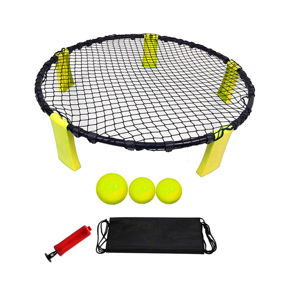 Slammo Game Set With 3 Inflatable Balls 1 Round Ball Net Playing 2 Teams Four Players Fun Games Sport