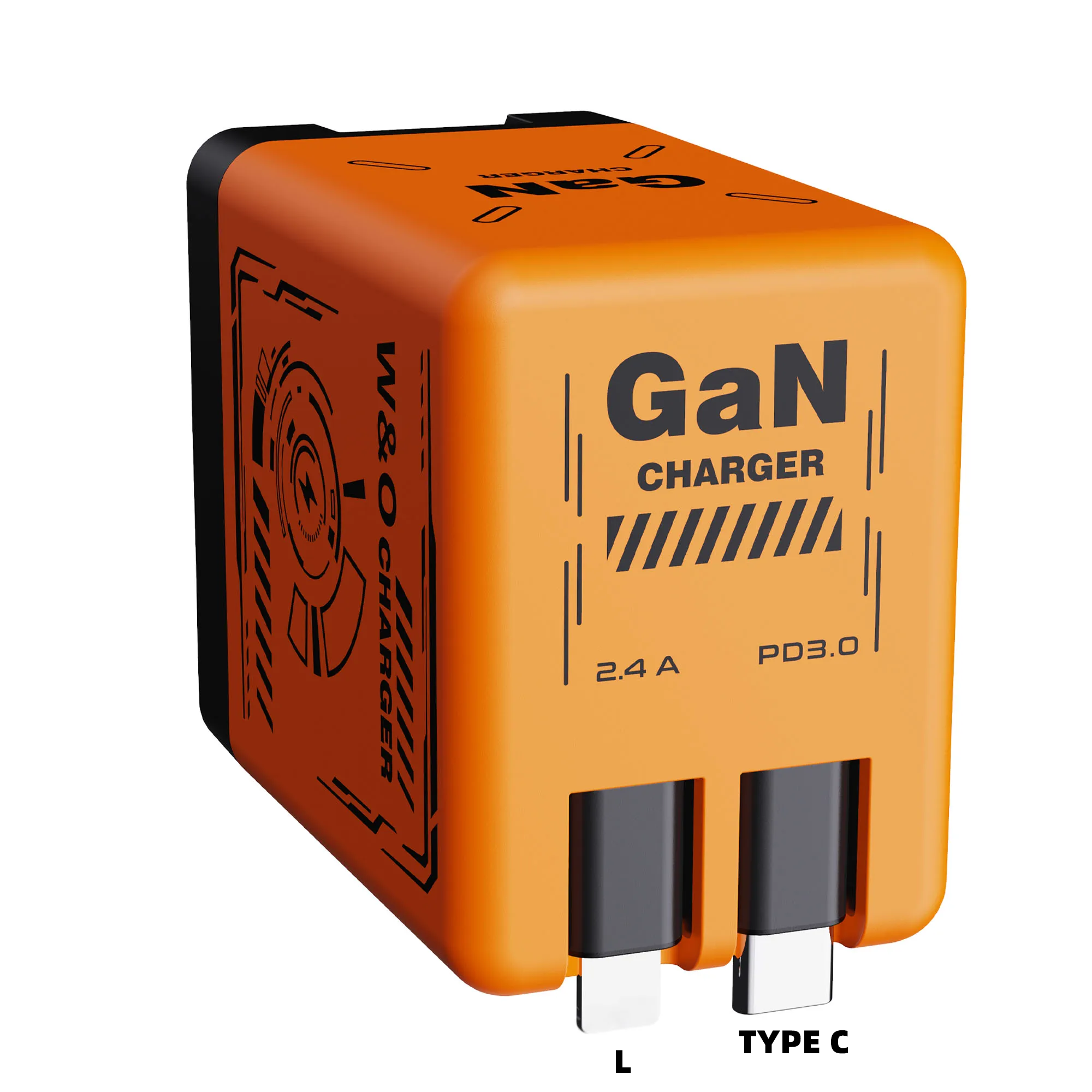 GaN 20W Snellader met intrekbare Type-C kabel, snellaadadapter voor iPhone 17 16 15 14 13 12 11 iPad