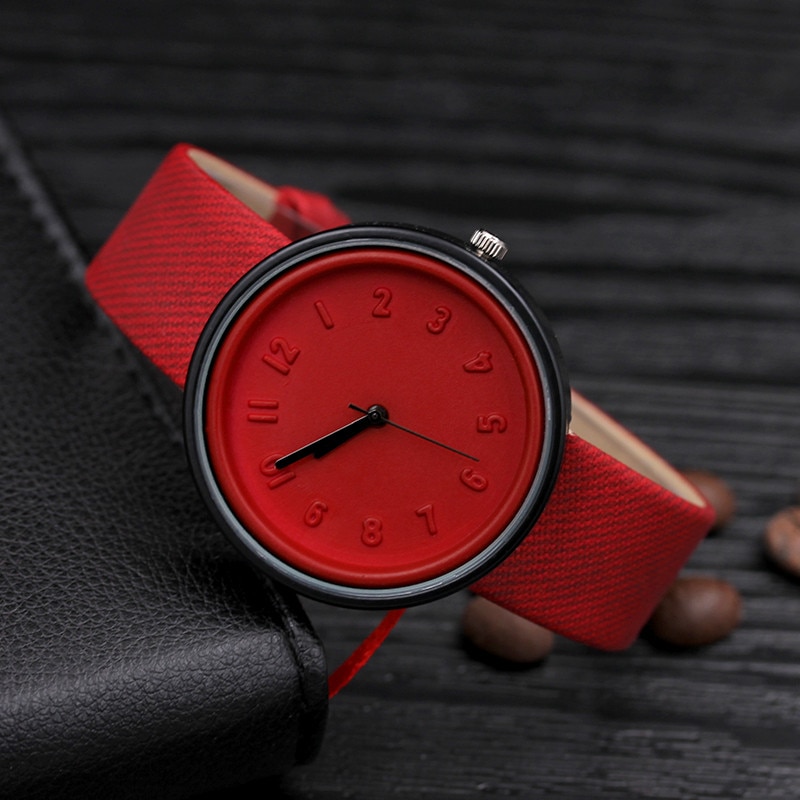 Horloges Mode Unisex Eenvoudige Mode Nummer Horloges Quartz Canvas Riem Pols Waaks Horloge Mode Vrouwen Jurk Reloj Mujer