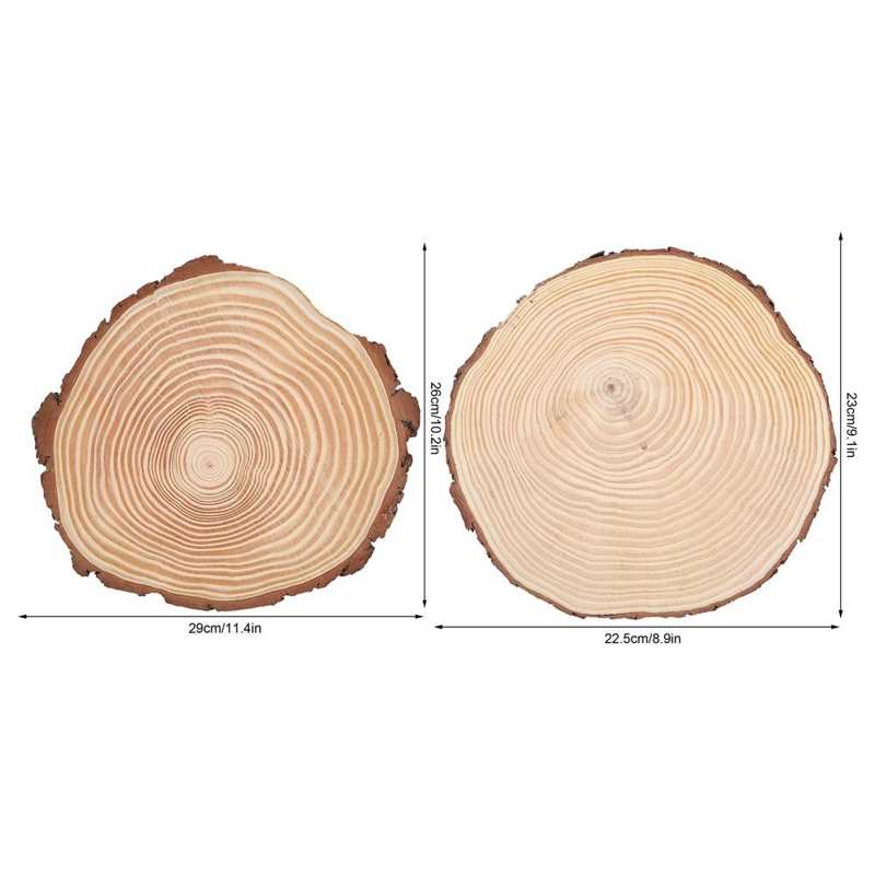 Bois Tranches Tranches De Bois Naturel Inachevé Cercles de Bois Ornements Irréguliers Tranches De Bois avec Écorce Tranches De Bois Naturel