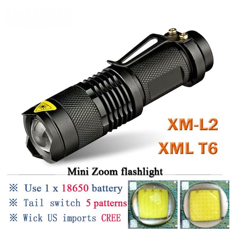 Mini Portable torch 3800LM Waterproof LED Flashlight CREE XML T6 XM L2 5 Modes Zoomable LED Torch penlight Linterna led
