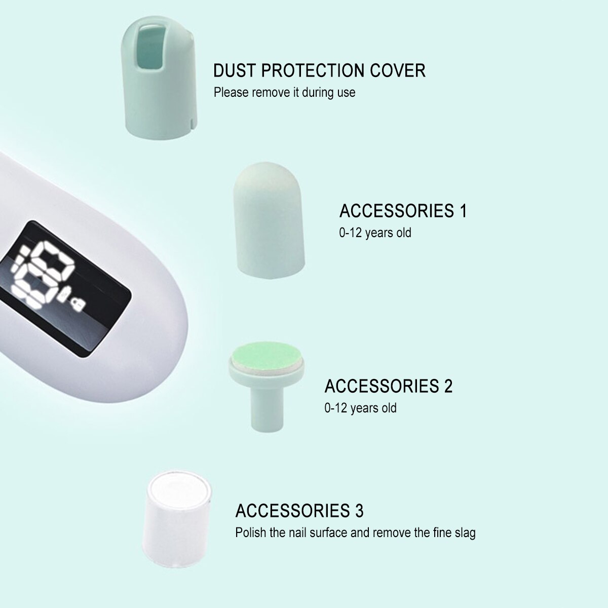 2-in-1 freundlicher Elektrische Baby Haar Trimmer Haar Haarschneidemaschine Nagel Polierer Baby Haar Pflege Schneiden Wiederaufladbare freundlicher Haar Rasierer