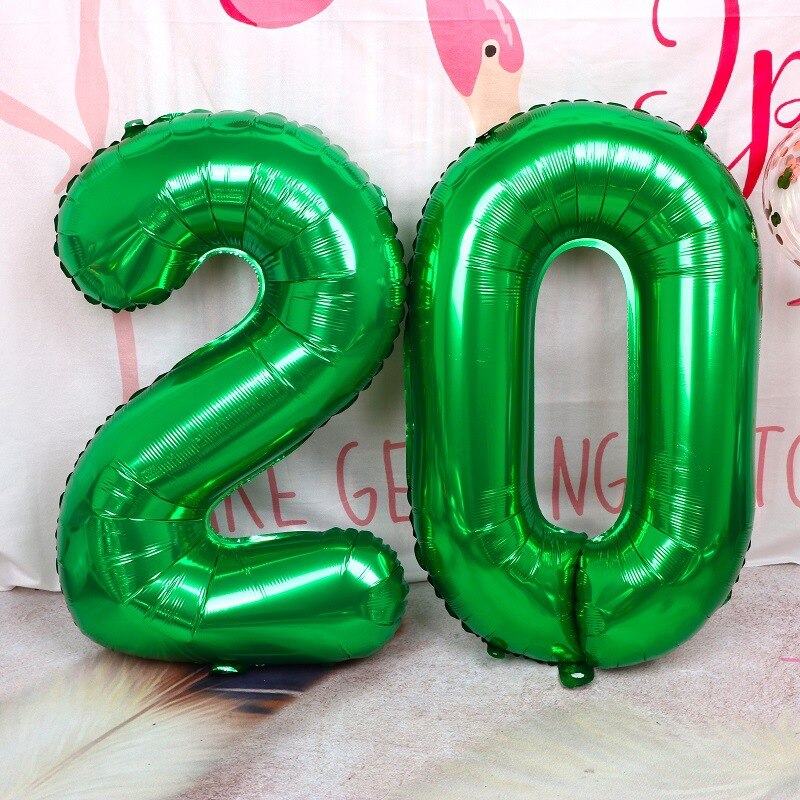 32inch Green Number Balloons Inflatable Foil Ballon Children Birthday Decoration Baloon Anniversary Party Supplies