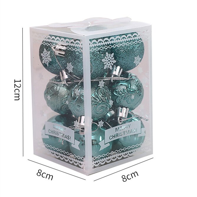 12pcs Christmas Tree Xmas Balls Decorations Baubles Party Wedding Ornament Christmas Party Hanging Ball Year: A