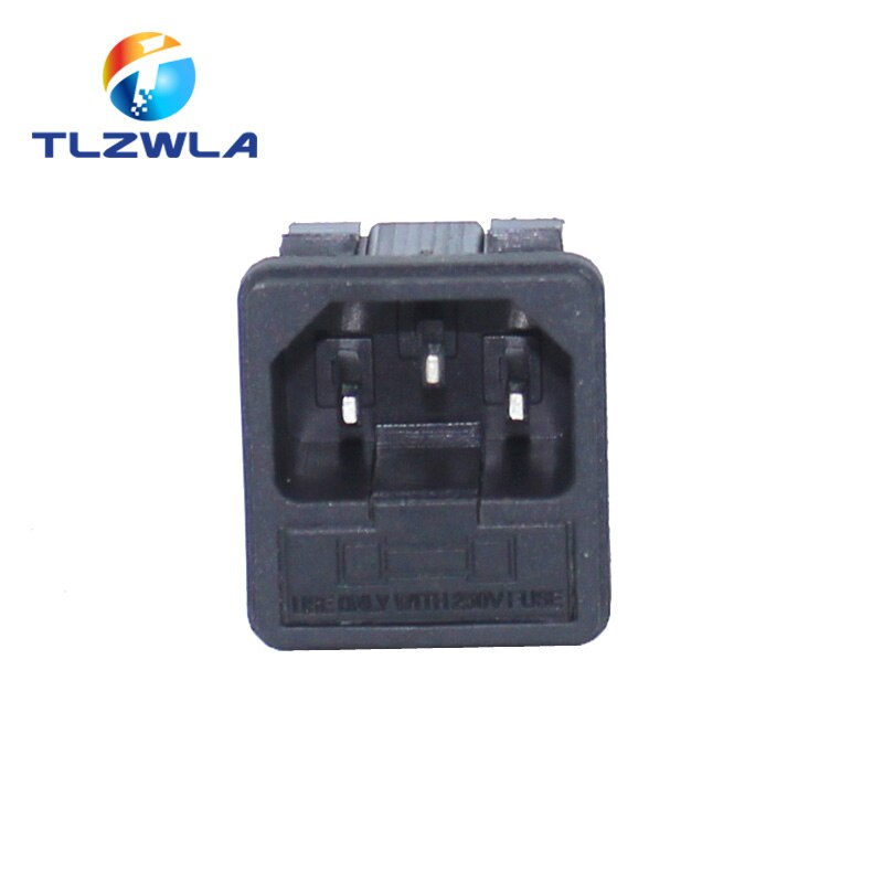 1pcs 10A 250V AC 3 Pin IEC320 C14 Male Inlet Connector Plug Power Socket 10A Fuse Holder Iron Copper Square TUC Adapter Outlet