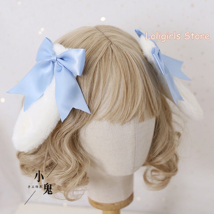 Multicolor Lolita Bunny Ears Hair Clip Hair Accessories Lop-eared Rabbit Hairpin Soft Sister Lolita Bowknot Barrettes Headdress