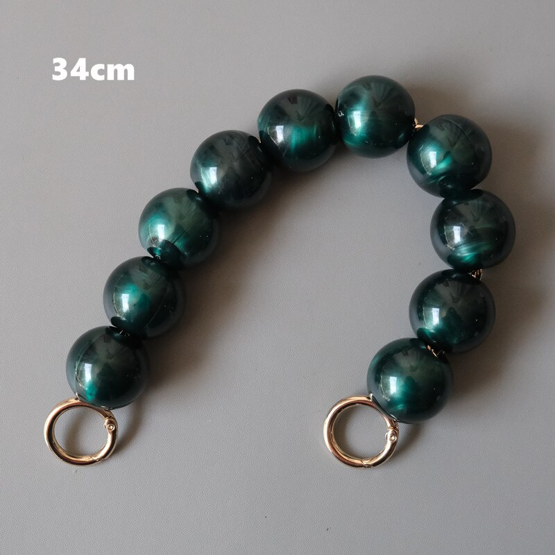 Damestas accessoire wit groen acryl hars onderdeel luxe handgemaakte kralen polsband vrouwen vervangende tas handvat cirkel: 1