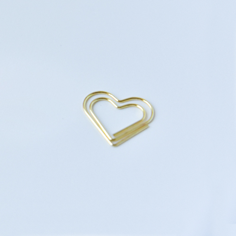 100pcs Heart Paper Clips Gold Love Heart Shaped Small Paper Clips Rose Gold Cute Metal Journaling Paper Clamps Paperclips: WHITE