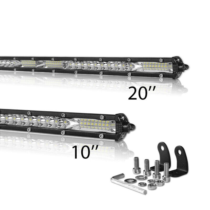 Ultra-Thin LED Light Bar Waterproof 6000K White Stainless Steel 10 Inch