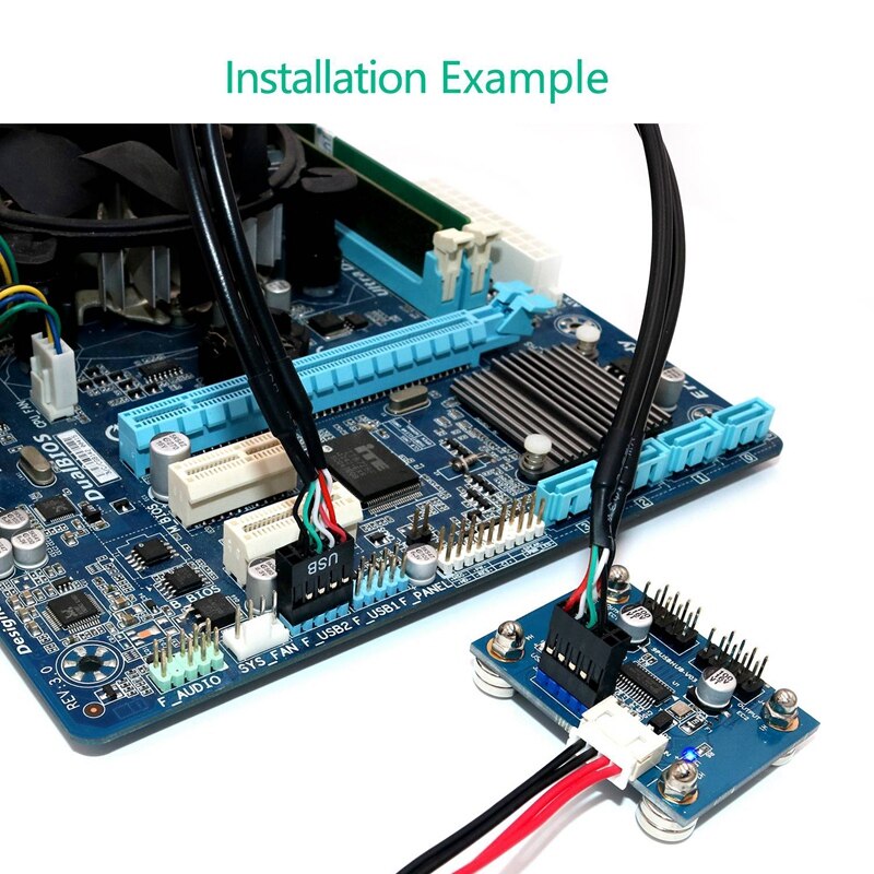 4- port usb 2.0 hub modul med sata strømkabel og netic base 180 graders ind til desktop, tastatur, mus, usb flashdrev