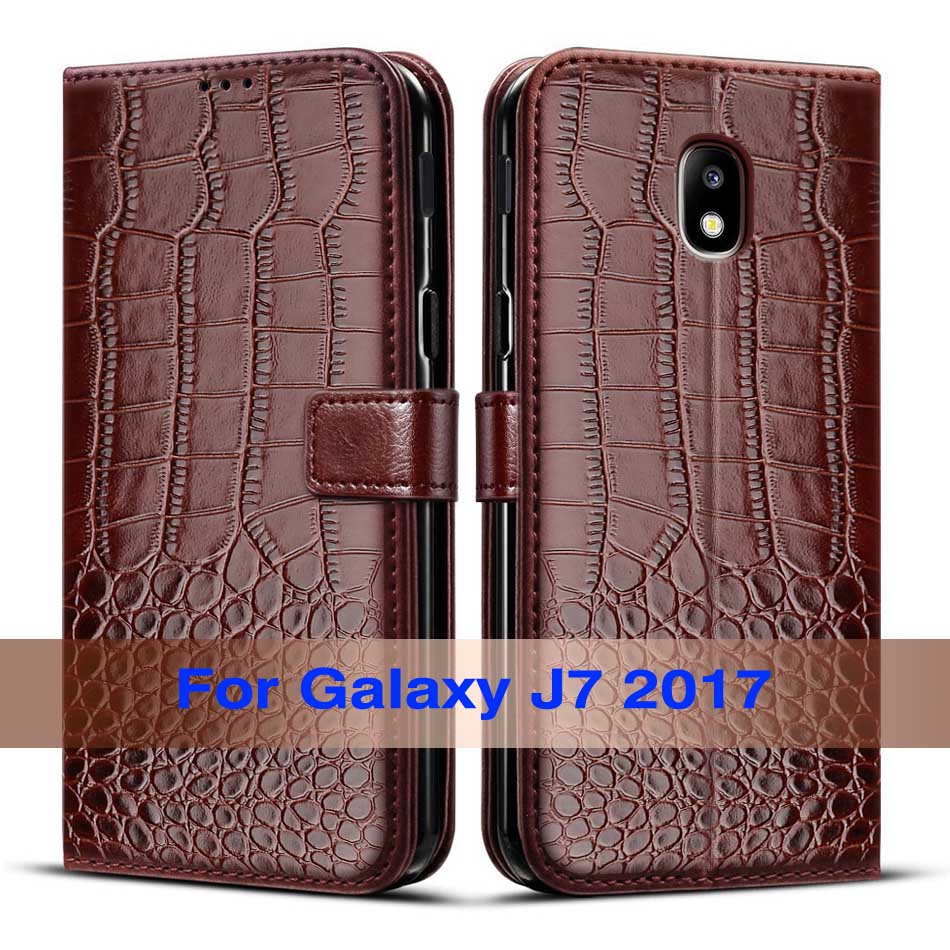 Funda para Samsung Galaxy J7 Pro , funda magnética de lujo con tapa, soporte, BILLETERA, bolso de cuero para teléfono Samsung Galaxy J7 Pro: J7 2017(EU Version) / Deep Brown