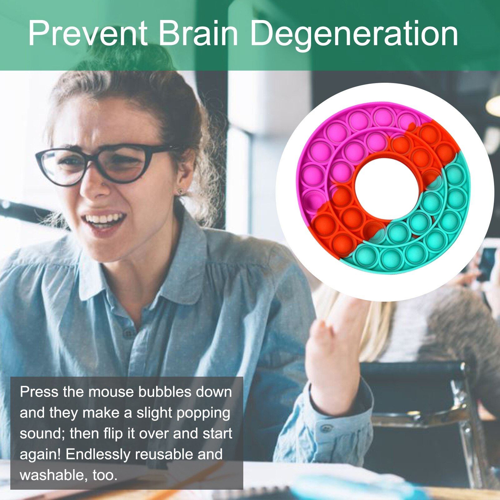 Doughnut Shaped Stress Relief Squeeze Hand Fidget Toys Bubble Sensory Reliver Classic Toys Squeeze Relieve Autism Puzzle