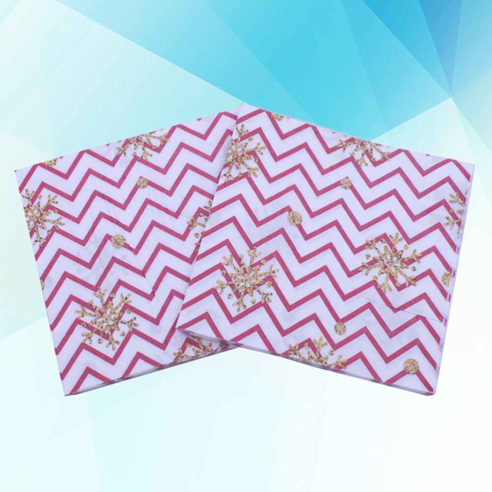 20 Stuks Gedrukt Kerst Servetten Wegwerp Xmas Sneeuwvlok Patroon Tissue Diner Servetten Verjaardagsfeestje Gunsten Supplies