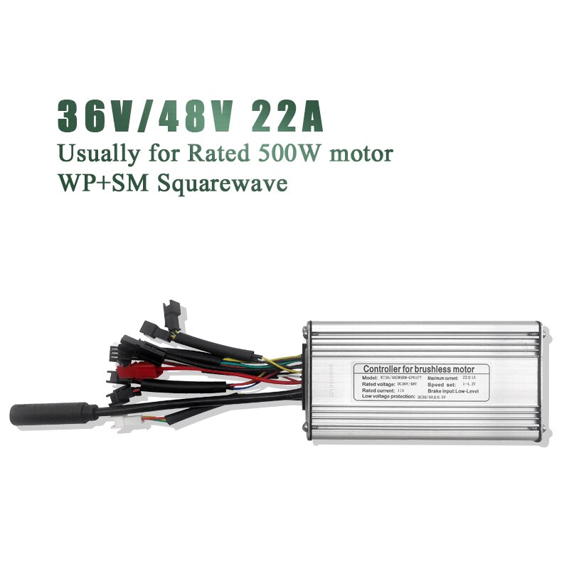 Kt ebike controller 36v 250w 350w 48v 500w 750w 1000w elcykel cykel borstlös lcd led e bike controller kt med ljus: 22a wp sm squarewave