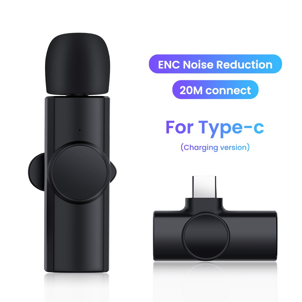 2 in 1 wireless lavalier microphone conference host live bluetooth microphone noise reduction clear pickup: For Type-c