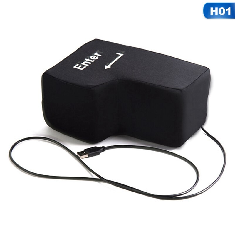 Stress Relief Release Enter Giant Big Button USB Enter Key Pillow Supersized Unbreakable Office Home Computer Laptop Novelty Toy: Default Title