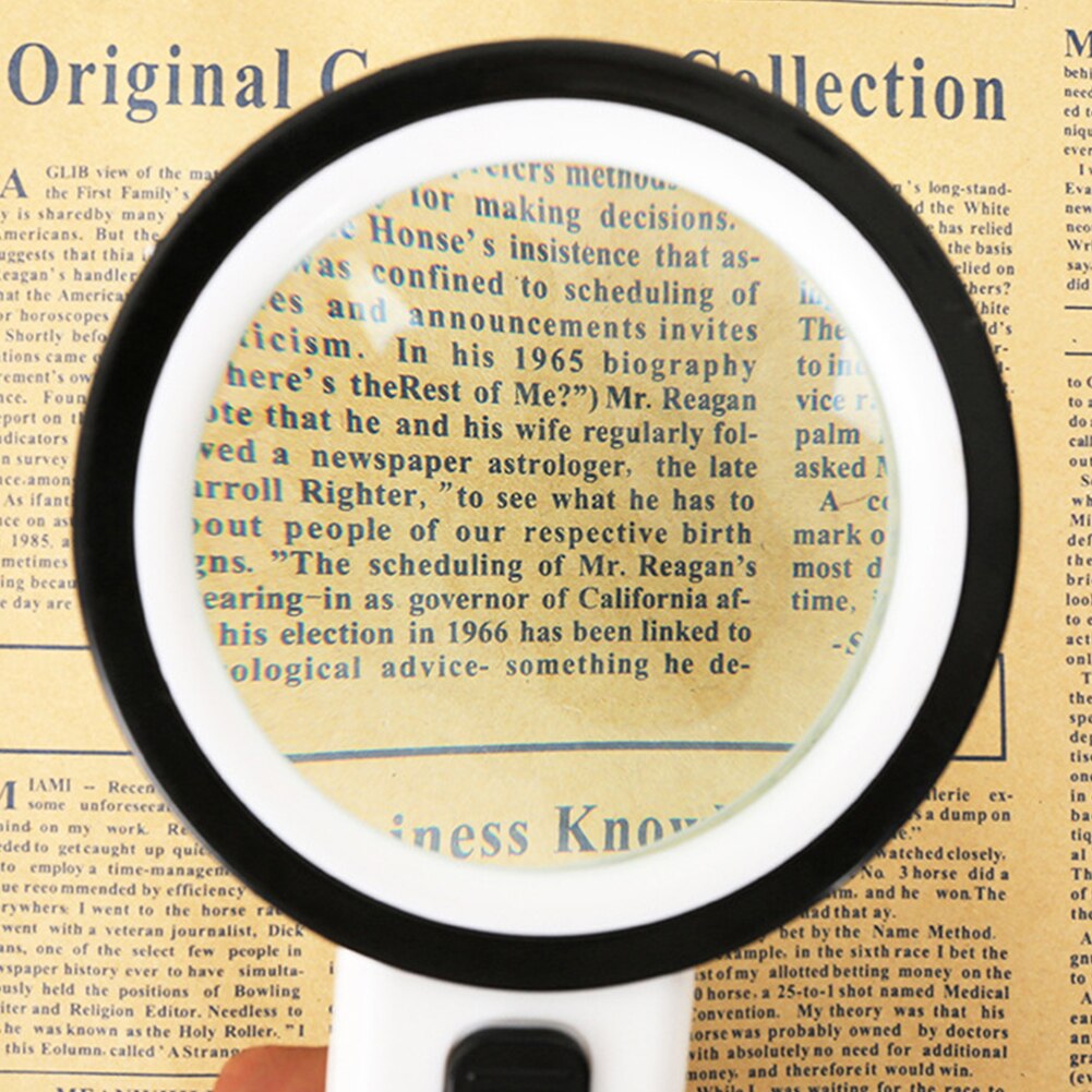 30x Optical Magnifying Glass 12LED Magnifying Lens for Reading Book Jewelry for Antique Appreciate / Reading