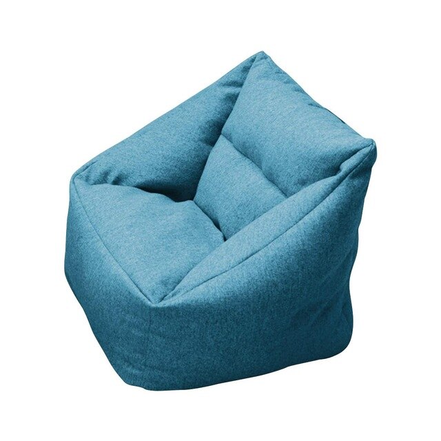 Lazy Sofa Cover Chairs No Padding Cotton Linen Waterproof Armrests Recliner Cover Bean Bag Poncho Sofa Tatami Living Room: Blue