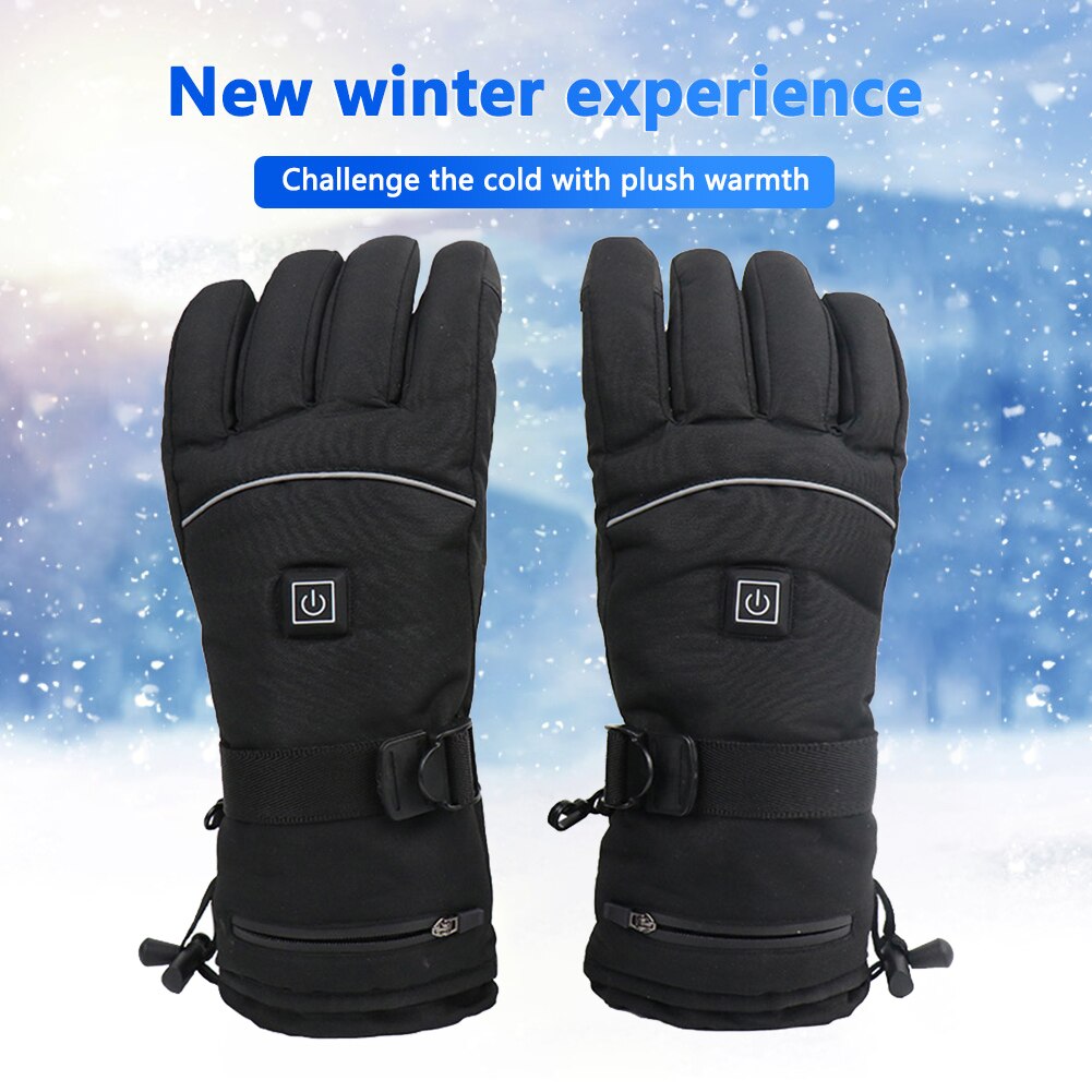 Waterproof Electric Heated Gloves Winter Thermal Gloves 4000mAh Battery Powered For Ski Climbing Heating Gloves Full Finger