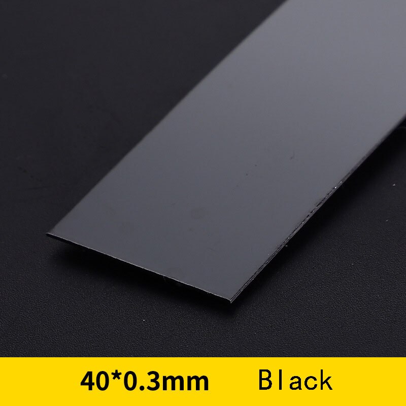 5 Meter Stainless Steel Flat Decorative Line Wall Sticker Titanium Gold Background Ceiling Edge Strip Self-adhesive For Home: 4cm Black