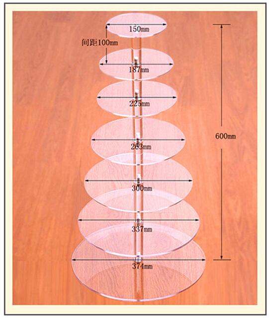 3/4/5/6/7 Tier Acrylic Wedding Cake Stand Crystal Cup Cake Display Shelf Cupcake Holder Plate Birthday Party Decoration Stands: 7 Layers