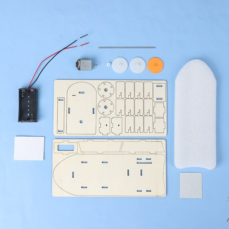 Students DIY Paddle Wheel Ship Assembling Model Educational Toys Material Kits