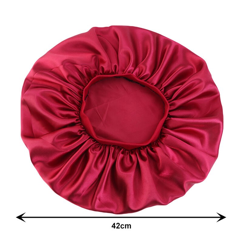 Satin hætte ensfarvet turban kemo hat kvinder bred elastik fast nattesøvn huer skullies kemo hue