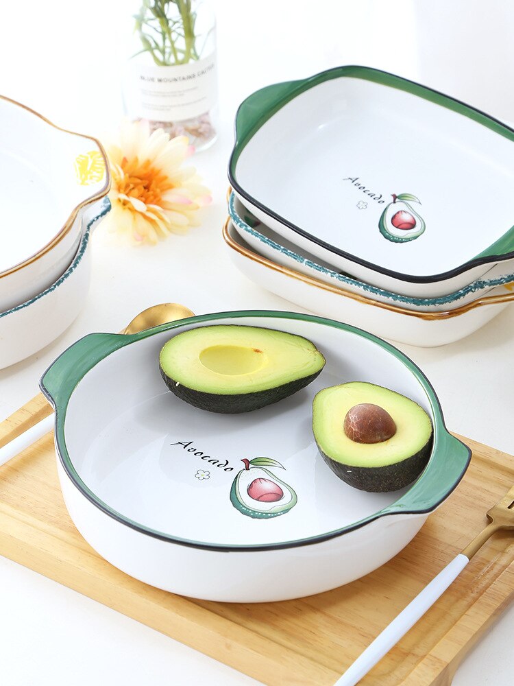 Bakeware ceramic oven air fryer special plate home girl heart tableware plate fruit breakfast dinner