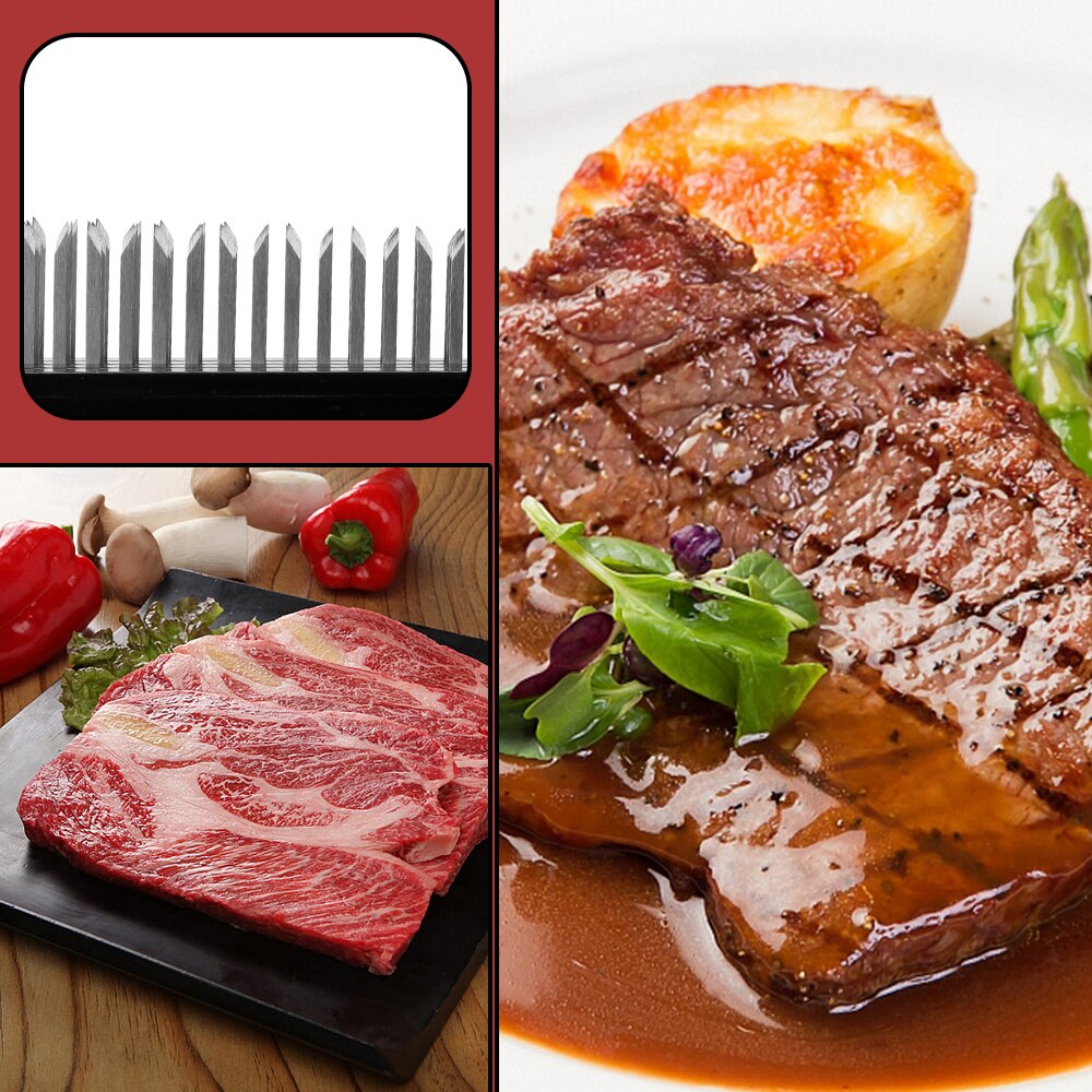 Ablandador de carne de acero inoxidable, 48 cuchillas, herramientas de cocina de aguja, martillo de carne tierna, herramientas de cocina para carne de vaca