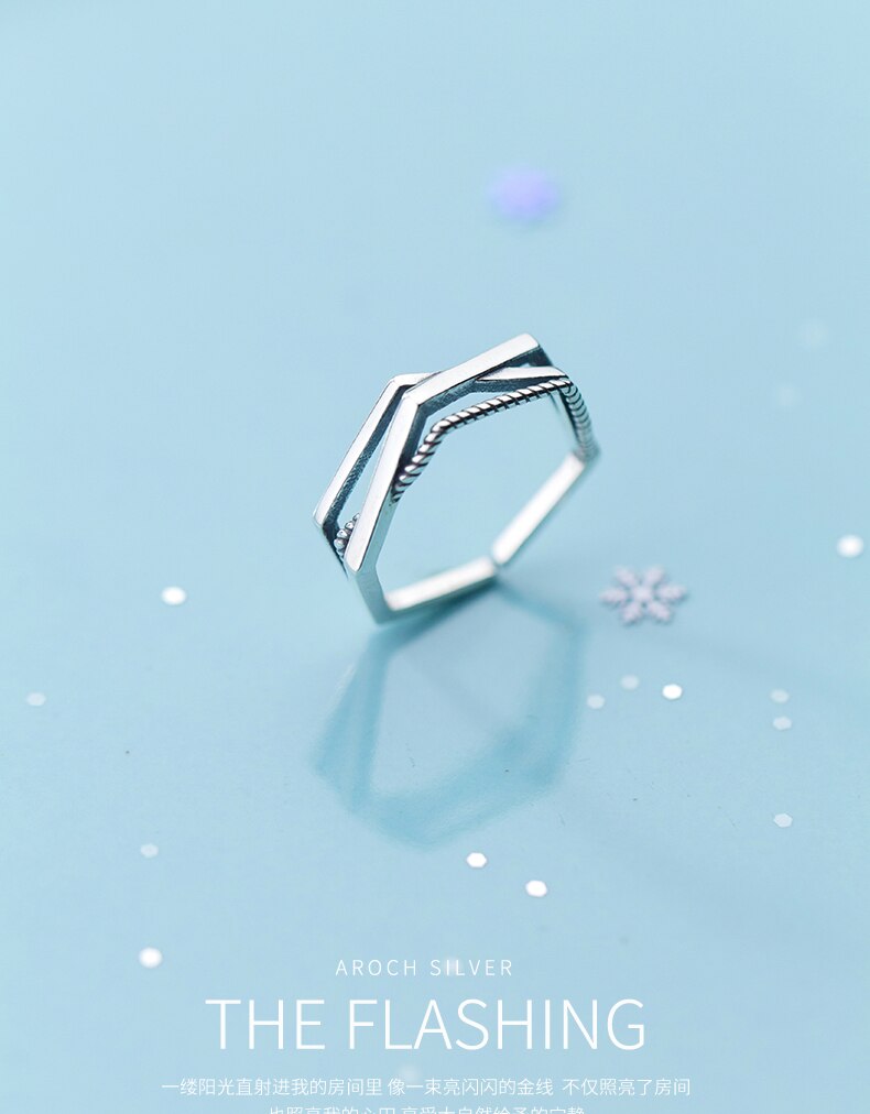 Neuheiten charmant Hexagon Ring für Frauen Boho Knöchel Party Ringe gotisch Punk Schmuck für Mädchen