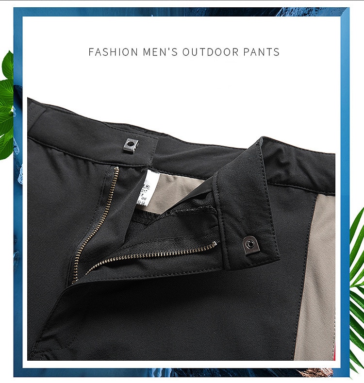 Facecozy Men's Outdoor Trekking Pants Quick Dry Hiking Camping Fishing Climbing Elastic Sports Trousers Male Waterproof Pants