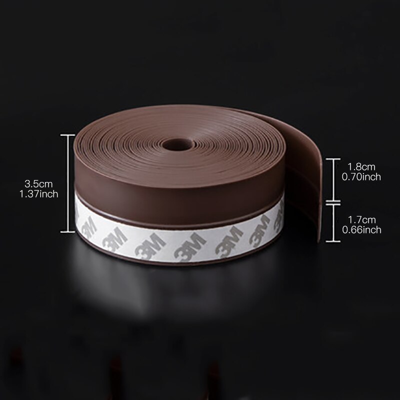 3 Meter Zelfklevende Deurafdichting Strip Siliconen Onderkant Deur Seal Geluidsdichte Deur Windows Weer Strippen: Brown / 45 Mm