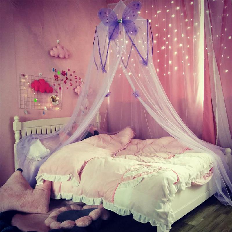 Children's Dome Mosquito Net Pink Bed Yarn European Hanging Princess Wind Bed Decorative Curtain Summer Baby Mosquito Supplies