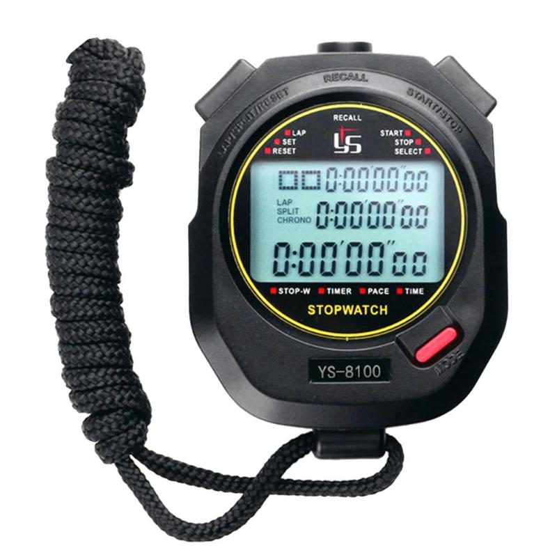 Professionele Digitale Stopwatch Timer Multifunctie Handheld Training Timer Draagbare Outdoor Sport Running Chronograph Stop Horloge: Balck 100 Tracks