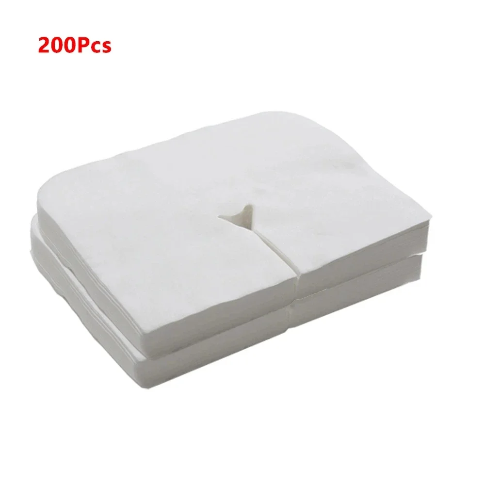 Spa Gesichts Massage Kopfstütze Pad 100/200 Blatt Schönheits Salon Massage Pad Einweg Vlies Stoff Kissen Handtuch bezug Gesicht Haut: SCHNEE-WEIß
