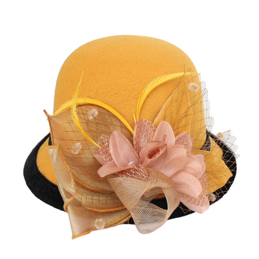 Style Women Beret Hats French Style Hat Cap Vintage Warm Party Top Hat Soft comfortable women Hat#G40: Yellow